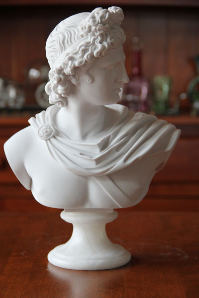 Bust Apollo Belvedere Reproduction Leochares Statue Head Portraiture